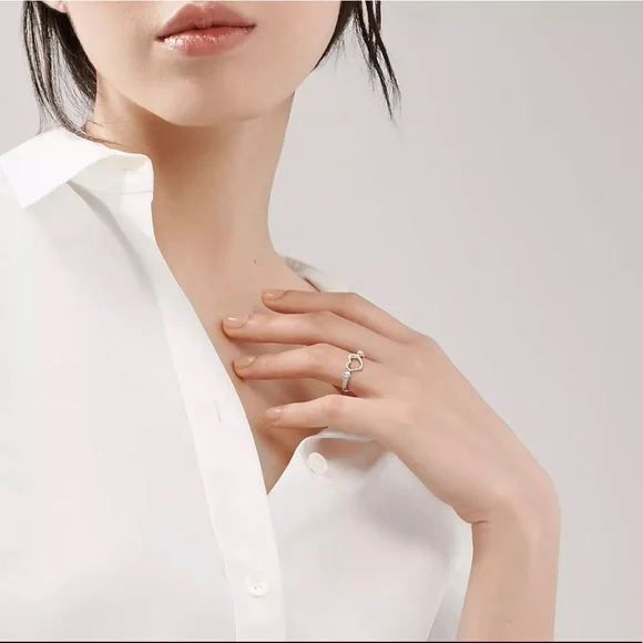 Tiffany & Co. Elsa Peretti Open Heart Ring - size 4.5 - Picture 4 of 4